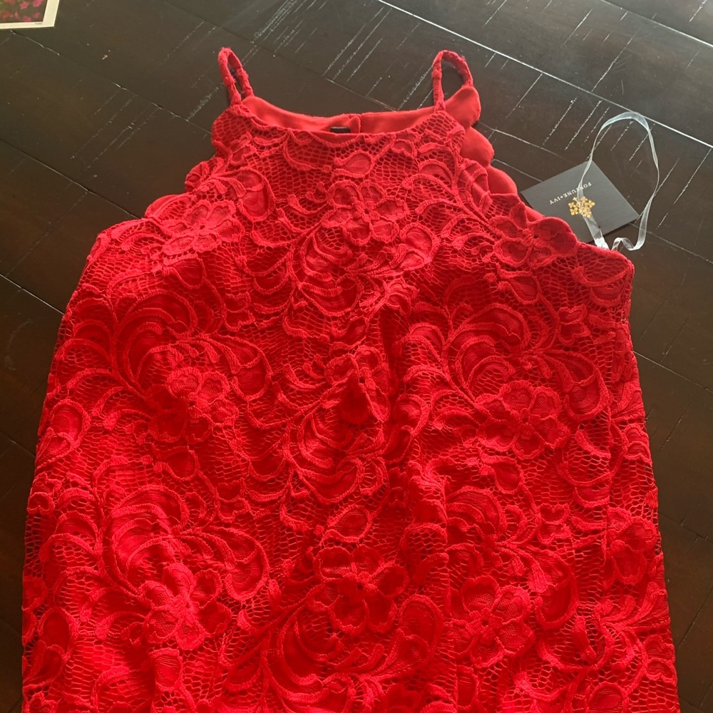 Bright Red Fortune + Ivy blouse